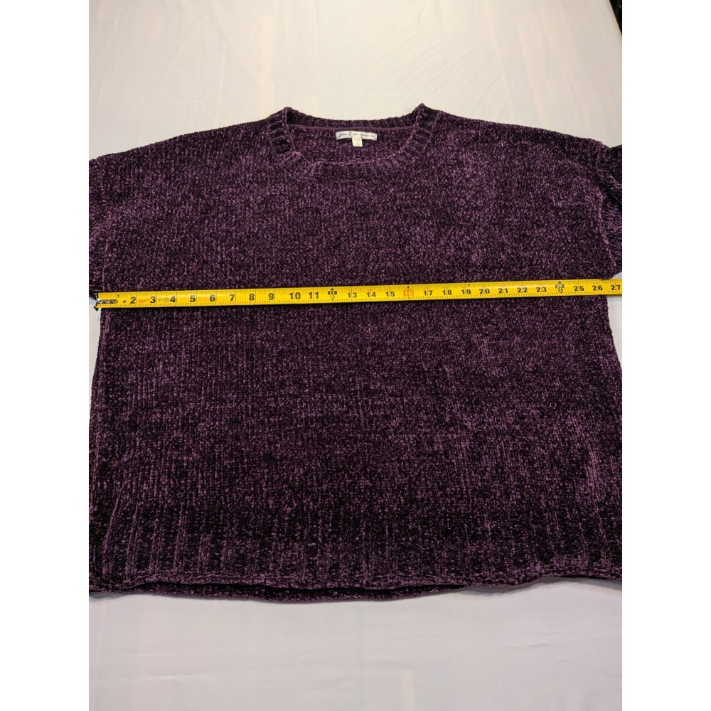 Seven7 Womens XXL Chenille Sweater Blackberry Wine Purple Crewneck Cozycore - Picture 4 of 7